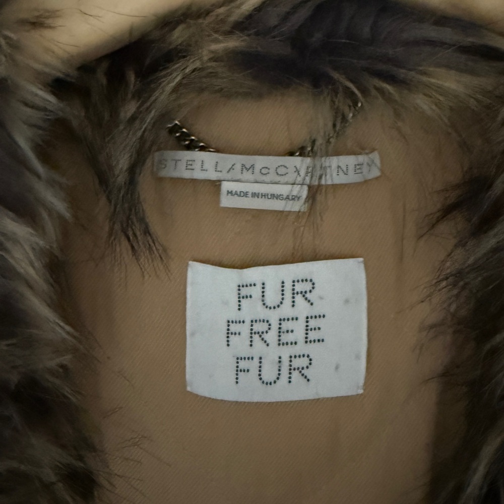 Stella McCartney faux fur lining hooded winter parka coat size IT40 - Picture 14 of 15